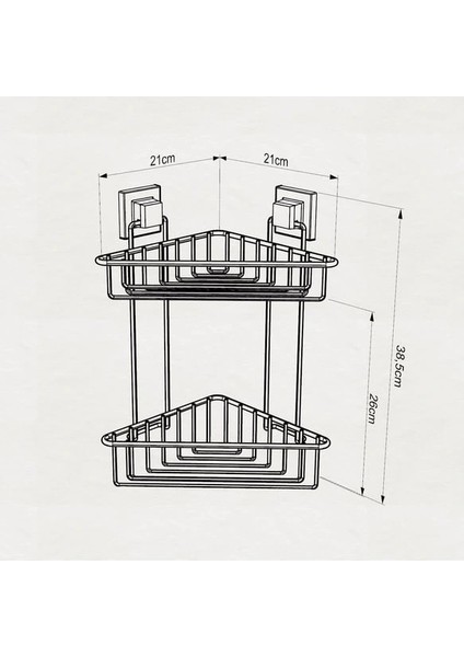 Banyo Köşe Rafı Kendinden Yapışkanlı 2 Katlı Easyfix Siyah EF257 fırsatları