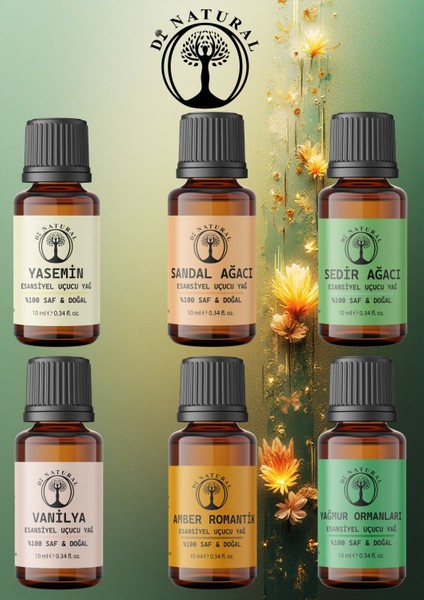 Toprak Set 6*10ML Esansiyel Uçucu Yağ Aromaterapi Yağ Buhurdanlık Yağı Difüzör Esansı Ortam Oda Kokusu