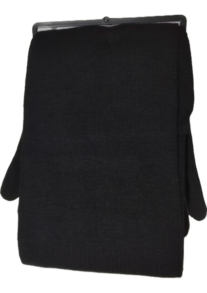 Erkek Örgü Bere Atkı Eldiven 3'lü Takım Siyah fırsatları