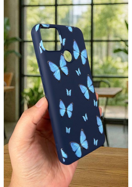 Realme C25S Uyumlu Mavi Kelebek Desenli Silikon Darbe Emici Klasik Korumalı Rubber Kılıf fırsatları