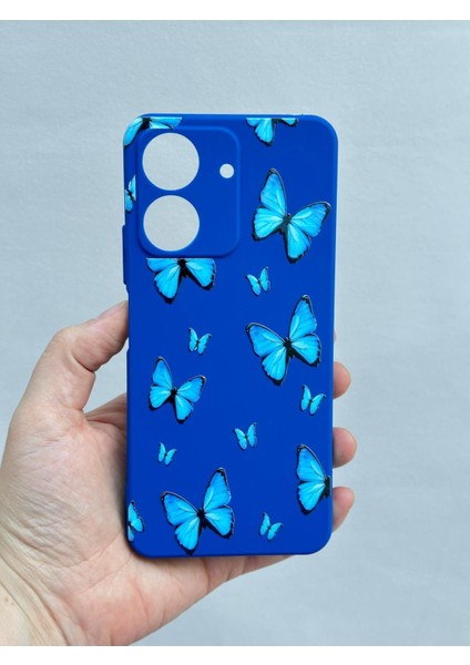 Redmi 13C-KELEBEK Desenli Lansman Kamera Korumalı Yumuşak Silikon Rubber Kılıf fiyatları