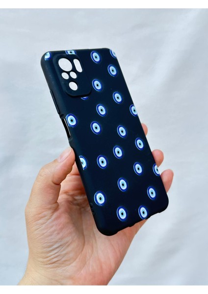 Redmi Note 10/10S Uyumlu Nazar Boncuk Desenli Silikon Darbe Emici Klasik Korumalı Rubber Kılıf modelleri