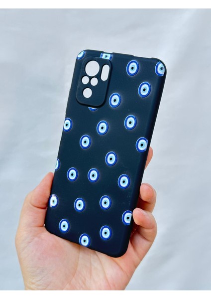 Redmi Note 10/10S Uyumlu Nazar Boncuk Desenli Silikon Darbe Emici Klasik Korumalı Rubber Kılıf fırsatları