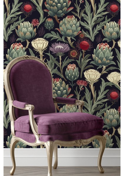 Çiçek Desenli Karma Duvar Kağıdı -Isı ve Ses Yalıtımı Yırtılmaz fırsatları