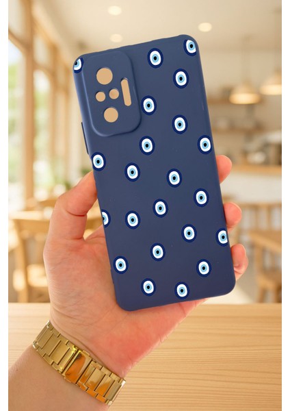 Xiaomi Redmi Note 1o Pro Nazar Boncuk Desenli Silikon Darbe Emici Klasik Korumalı Rubber Kılıf