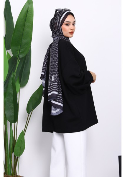 Siyah Balon Kol Oversize Sweatshirt fırsatları