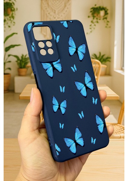 Redmi Note 11 Pro/note 12 Pro 4g Mavi Kelebek Desenli Silikon Darbe Emici Korumalı Rubber Kılıf modelleri