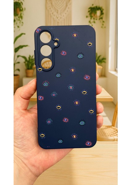 Samsung Galaxy A55 -Mini Evil Eye Desenli Silikon Darbe Emici Klasik Korumalı Rubber Kılıf fiyatları