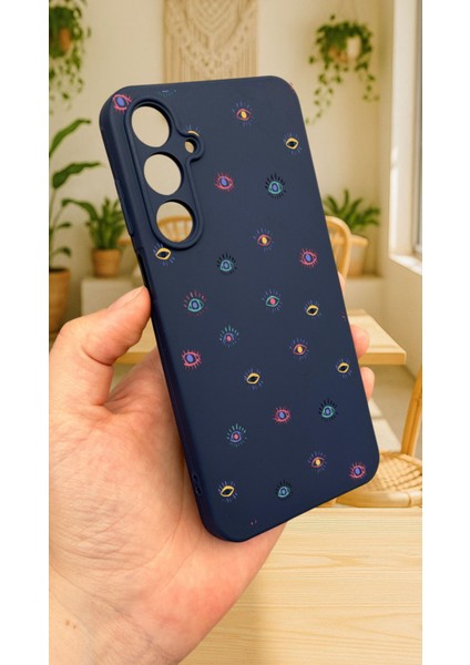 Samsung Galaxy A55 -Mini Evil Eye Desenli Silikon Darbe Emici Klasik Korumalı Rubber Kılıf modelleri