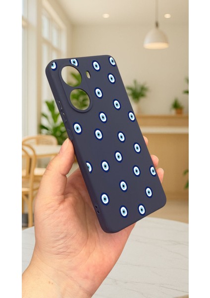 Xiaomi Poco X7 Pro Nazar Boncuk Desenli Silikon Darbe Emici Klasik Korumalı Rubber Kılıf modelleri