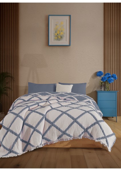 Çift Taraflı, Baklava Desenli, 5 Katlı, Dolgulu Müslin Battaniye, Yorgan, 220 x 240 cm modelleri