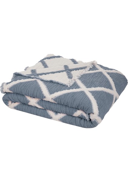 Çift Taraflı, Baklava Desenli, 5 Katlı, Dolgulu Müslin Battaniye, Yorgan, 220 x 240 cm fırsatları