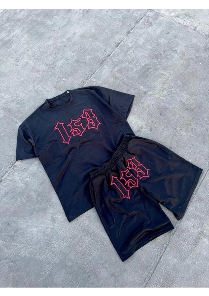 Erkek Nakış Işlemeli Şortlu Takım - Siyah fiyatları