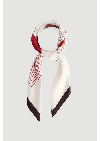 Kare Desenli Fular - Bordo fiyatları