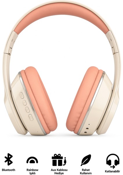 Kablosuz Bluetooth Kulaküstü Kulaklık – Mikrofonlu, Stereo Ses, Aux ve Hafıza Kartı Desteği Nova