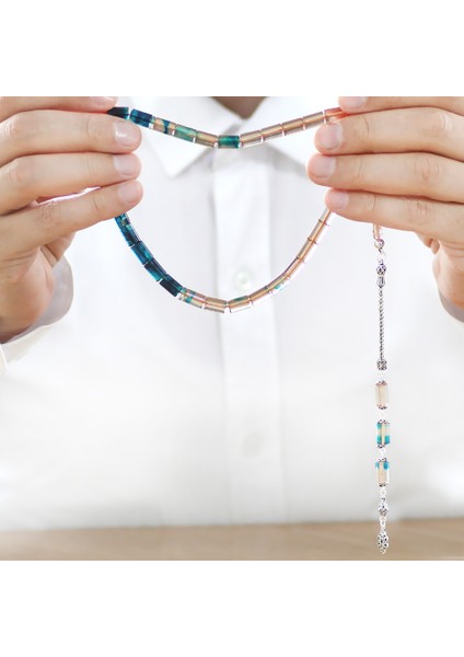 925 Ayar Gümüş Püsküllü Kesme Kesim Süzme Şeffaf Mavi Beyaz Ateş Kehribar Tesbih fırsatları