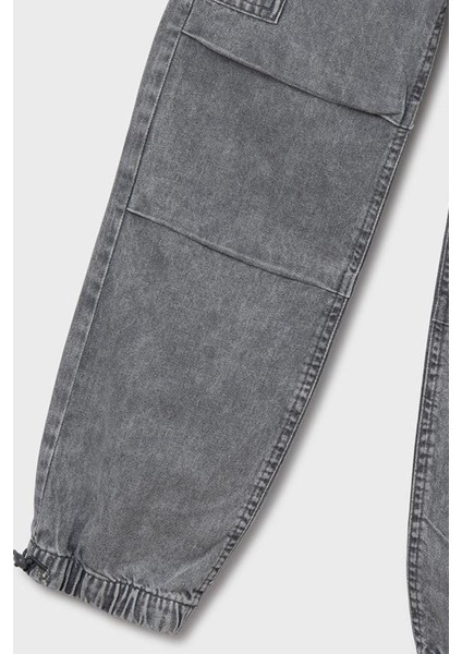 Erkek Çocuk 8-16 Yaş Kargo Cep Yumuşak Denim Jogger Gri indirimleri