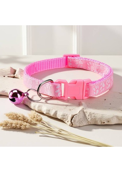 Ayarlanabilir Yumuşak Köpek & Kedi Tasmaları Zilli Pembe