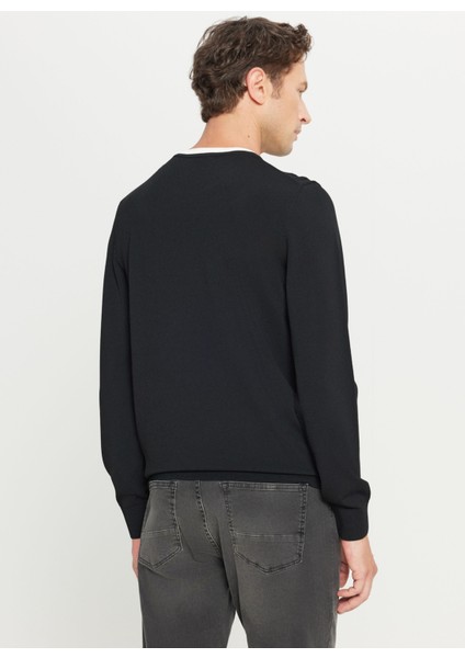 Bisiklet Yaka Standart Siyah Erkek Kazak ACE049261484_SYH indirimleri