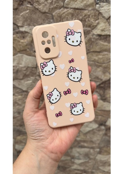 Xiaomi Redmi Note 1o Pro Uyumlu Hello Kity Silikon Darbe Emici Klasik Korumalı Rubber Kılıf