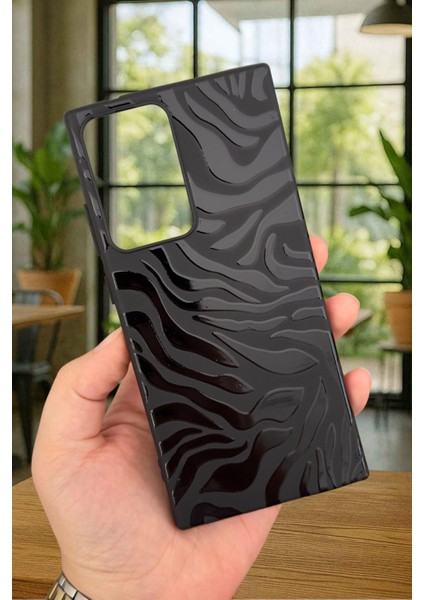 Samsung Galaxy Note 20 Ultra - Zebra Desenli Silikon Darbe Emici Klasik Korumalı Rubber Kılıf