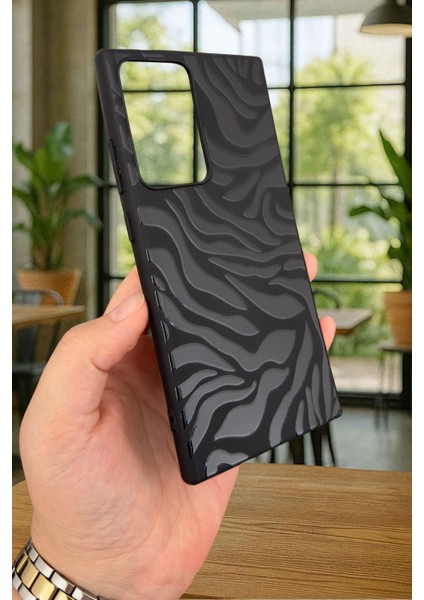 Samsung Galaxy Note 20 Ultra - Zebra Desenli Silikon Darbe Emici Klasik Korumalı Rubber Kılıf modelleri