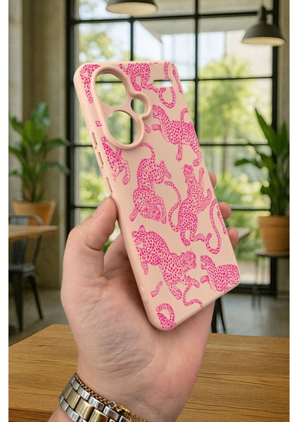 Redmi Note 13 Pro Plus Pembe Leopar Desenli Silikon Darbe Emici Klasik Korumalı Rubber Kılıf modelleri