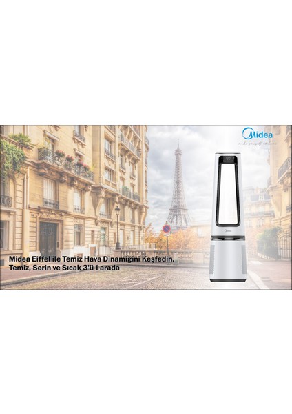 Mıdea AMS150E-SJ Hava Temizleyici ve Isıtıcı ( 3'ü Bir Arada )