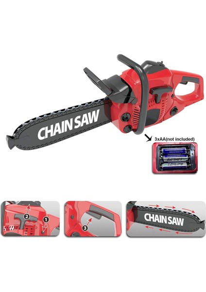 Oyuncak Motorlu Testere Hızar Gerçekçi Tasarım Sesli Işıklı Ağaç Motoru Oyuncak Testere Döner Başlık fırsatları