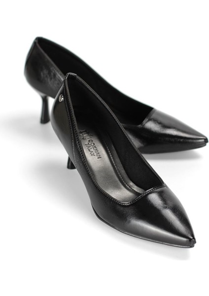 Zelia Esnek Yumuşak Kaymaz Taban (4 Cm) Siyah Rugan Kadın Topuklu Ayakkabı fiyatları