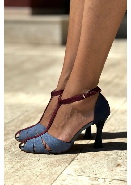 Princess Kadın Klasik Topuklu Ayakkabı Mavi Süet fiyatları