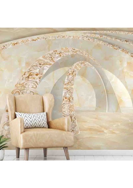 3 Boyutlu Desenli Mermer Desenli Isı ve Ses Yalıtımlı Sağlıklı Tekstil Duvar Kağıdı