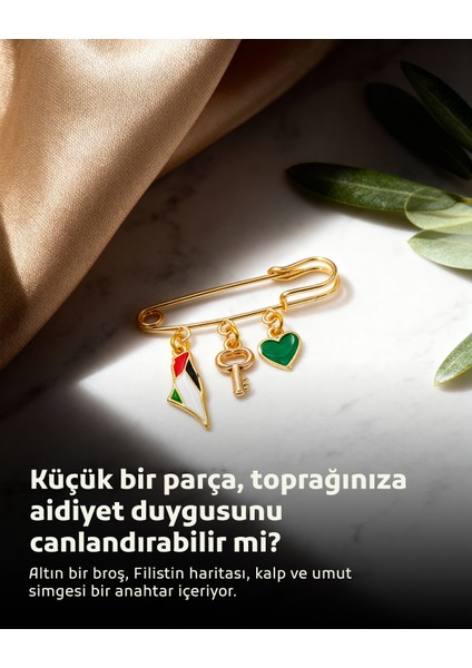 Filistin Bayrakli Haritası , Fetih Anahtarlığ ve Yeşil Kalıbı Üçlü Yaka Iğnesi Broş A300059 fiyatları