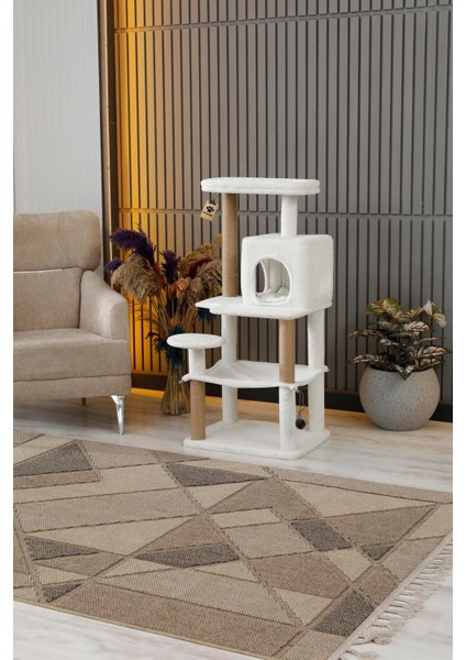 Çok Katlı Yıkanabilir Kedi Tırmalama ve Oyun Evi - Dubai Beyaz modelleri
