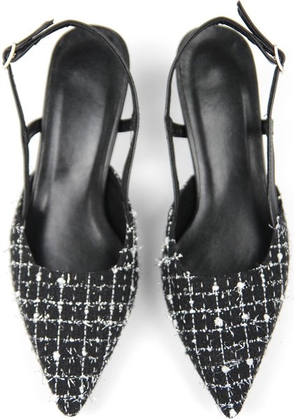 Sophie Siyah Desenli Kumaş Alçak Topuklu(4 Cm) Topuklu Ayakkabı fiyatları