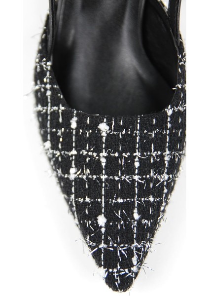 Sophie Siyah Desenli Kumaş Alçak Topuklu(4 Cm) Topuklu Ayakkabı modelleri