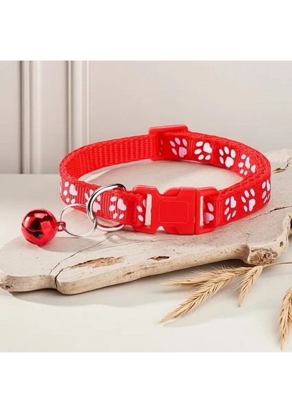 Ayarlanabilir Yumuşak Köpek & Kedi Tasmaları Zilli Kırmızı