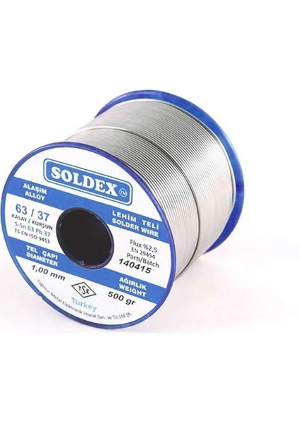 63-37 Lehim Teli 200 Gr 1 mm, Sn:63 - Pb:37