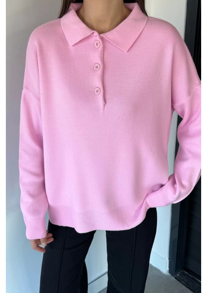 Kadın Yarım Düğmeli Triko Kazak P-00018996 fiyatları