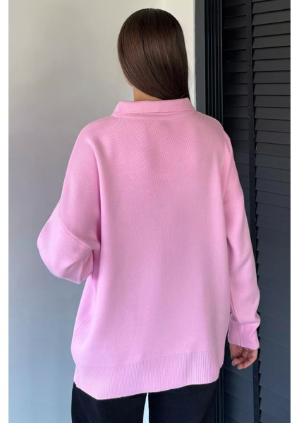 Kadın Yarım Düğmeli Triko Kazak P-00018996 fırsatları