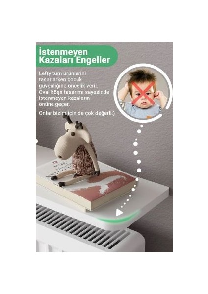 Montajsız Petek Üstü Uçan Raf Dresuar Kalorifer Peteği Rafı Kitaplık 100 x 18 cm Beyaz Oval Kesim modelleri