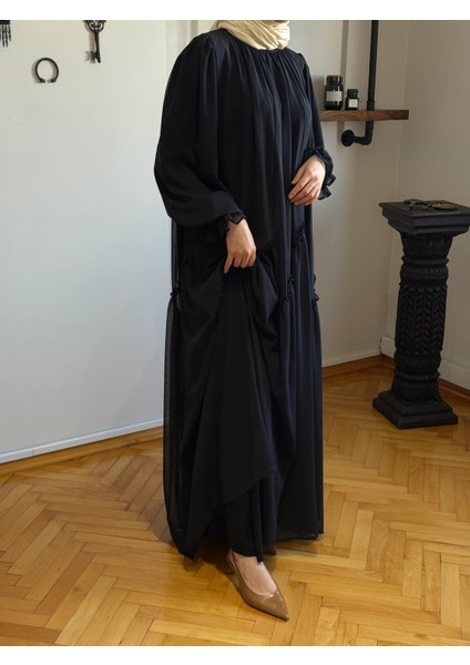 Verev Büzgülü Şifon Elbise 1006 fırsatları