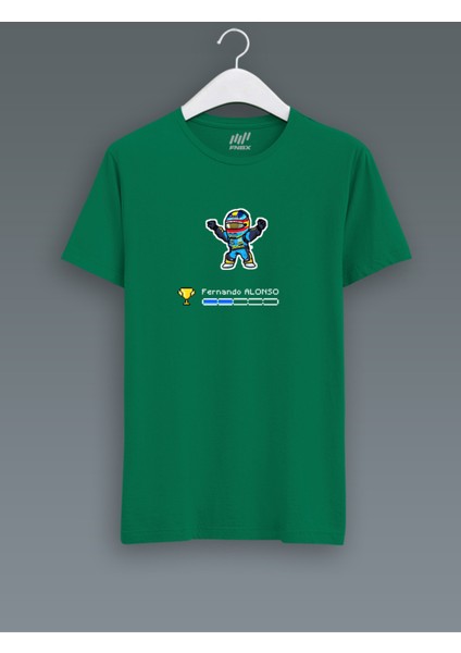 Fernando Alonso Pixel Art Lacivert T-Shirt