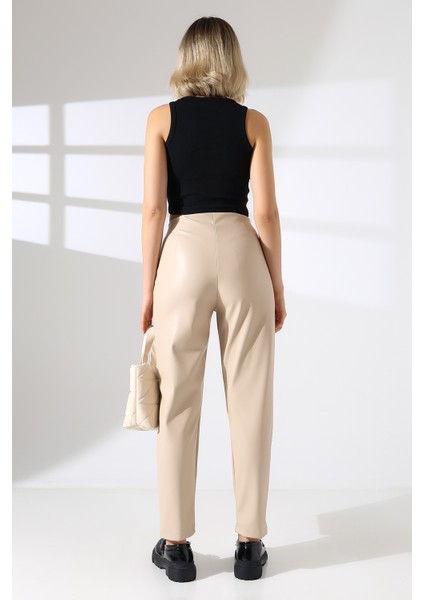 Deri Pantolon Paça Pens Detaylı modelleri