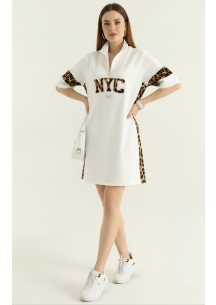 Desen Detay Iki Iplik Kadın Elbise