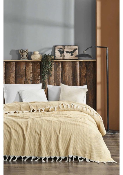 Çift Kişilik Yatak Pikesi Yelda Sarı 200 x 230 cm