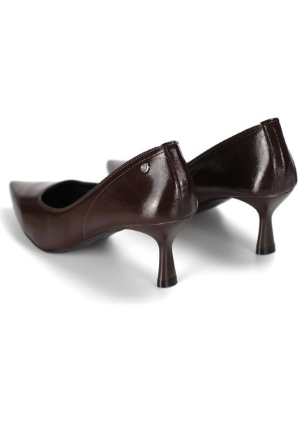 Zelia Esnek Yumuşak Kaymaz Taban (4 Cm) Kahverengi Rugan Kadın Topuklu Ayakkabı fırsatları