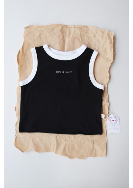 Siyah Nakışlı Biyeli Atlet fiyatları