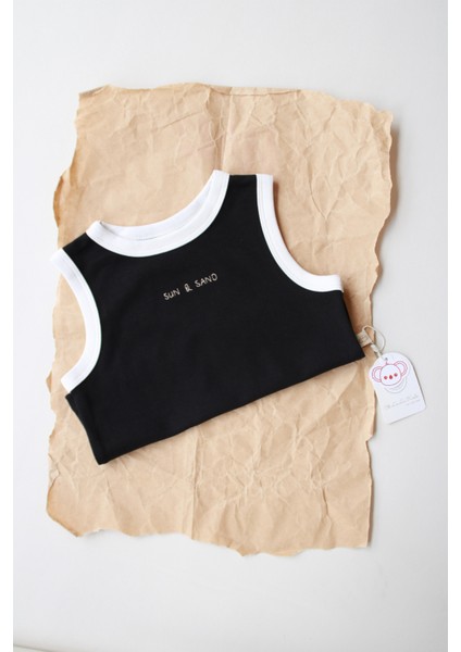 Siyah Nakışlı Biyeli Atlet modelleri