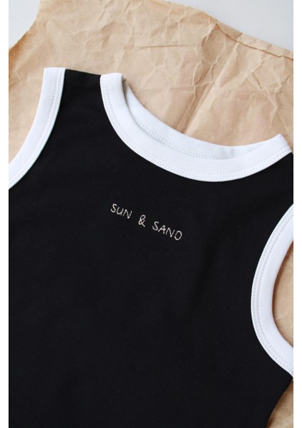 Siyah Nakışlı Biyeli Atlet indirimleri